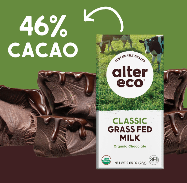 Alter Eco Organic Chocolate Grass Fed Milk 75G