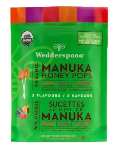 Wedderspoon Manuka Honey Pops Variety Pack, 120G