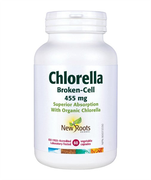 New Roots Chlorella Broken-Cell 455Mg, 60Caps