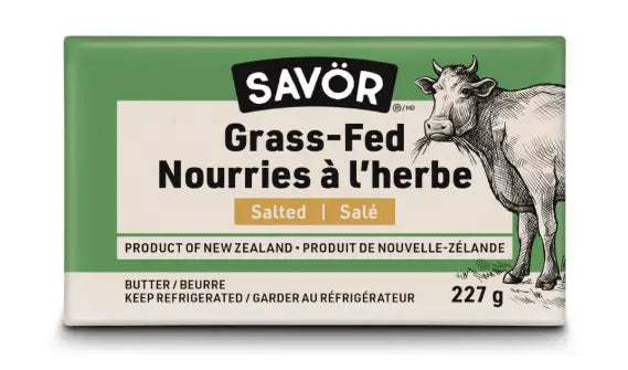 Savor Grass-Fed New Zealand Butter - Salted, 227G