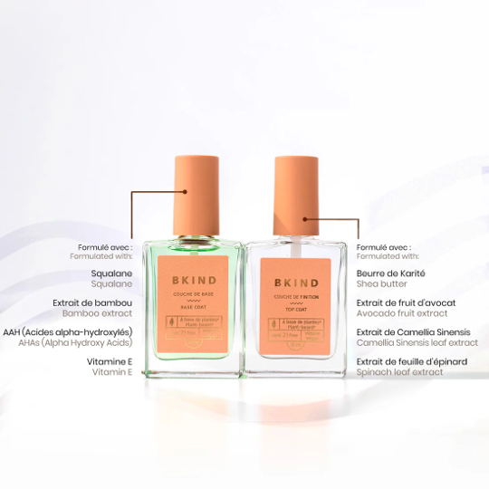 Bkind Nail Polish Manicure Pack - Nail Polish Base And Top Coats