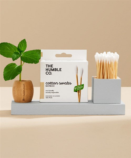 The Humble Co. Natural Bamboo Cotton Swabs - White, 100Ct