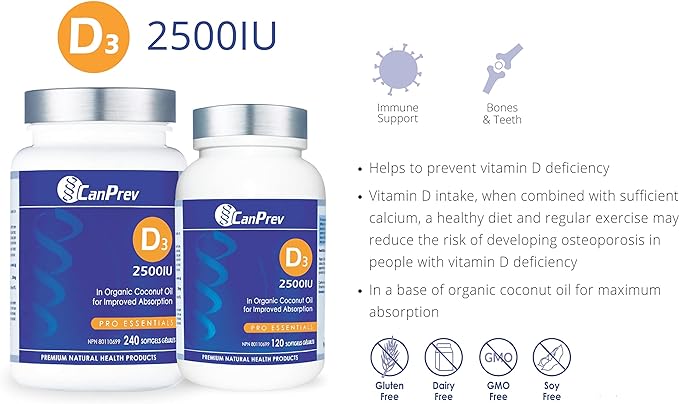 Canprev - D3 2500IU 120 Softgels