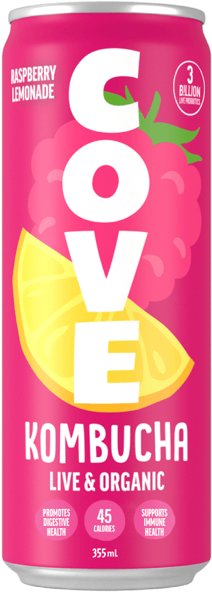 Cove Kombucha Raspberry Lemonade, 355Ml