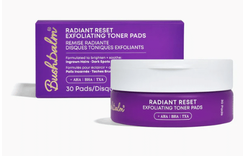 Bushbalm Radiant Reset Exfoliating Toner Pads, 30 Pads