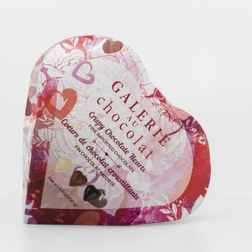 Galerie Valentine Assorted Chocolate Hearts W/Crisp Rice, 100G