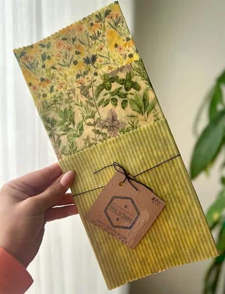 Hive To Home Bees Wax Wraps 3 Pack - 7"X7", 10"X10", 13"X13" Square
