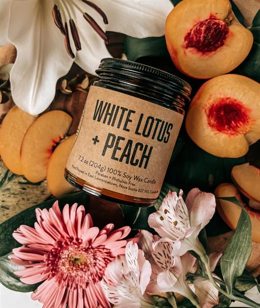 Lawrencetown Candle Co - White Lotus + Peach, 7.2 Oz