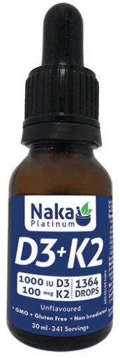Naka D3 + K2 Liquid Dropper Unflavoured, 30Ml