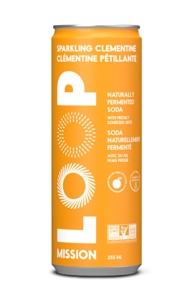 LOOP Mission Sparkling Clementine Naturally Fermented Soda, 355Ml