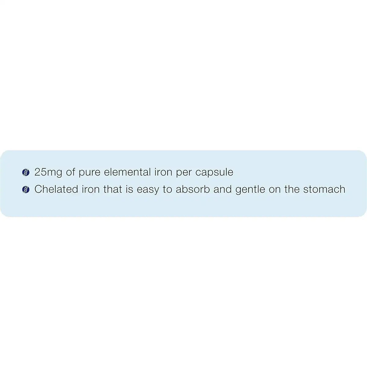 CanPrev Iron Bis-Glycinate benefits: 25mg pure elemental iron, easy to absorb.