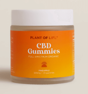 Plant Of Life Full Spectrum Organic CBD Gummies - Pineapple, 500Mg