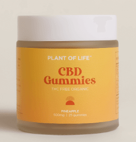 Plant Of Life THC Free Organic CBD Gummies - Pineapple, 500Mg