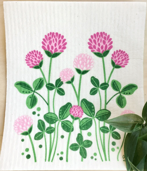 Square Love Swedish Sponge Cloths - Clover