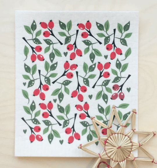Square Love Swedish Sponge Cloths - Rosehip