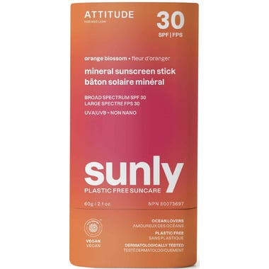 Attitude Living - Sunly Mineral Sunscreen Stick Orange Blossom, 60G