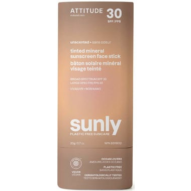 Attitude Living - Sunly Tinted Mineral Sunscreen Stick Unscented, 20G