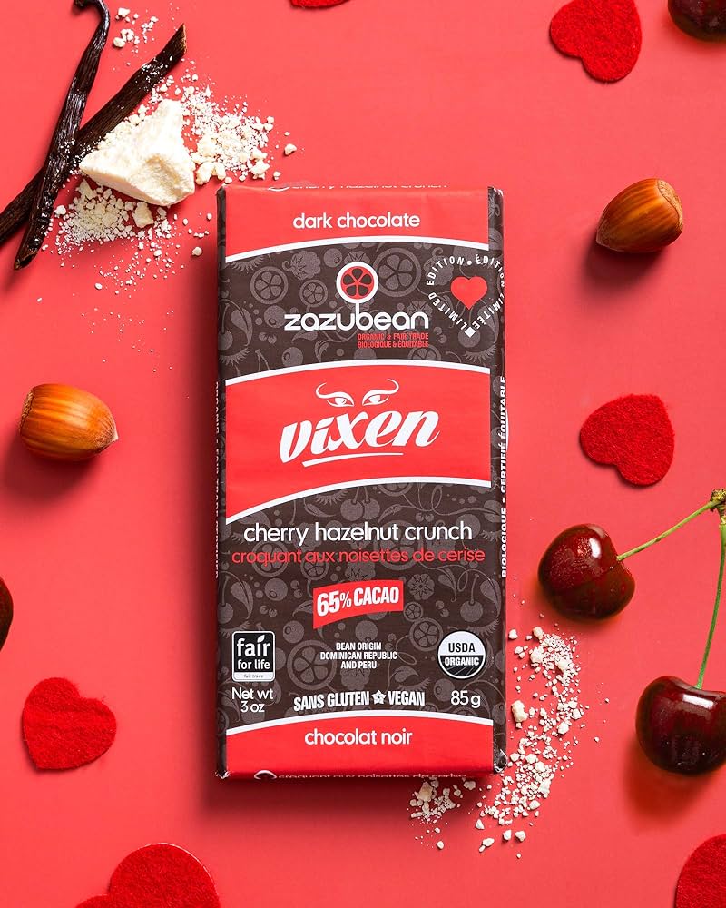 Zazubean  - Vixen: Cherry Hazelnut Crunch, Valentine, 85G